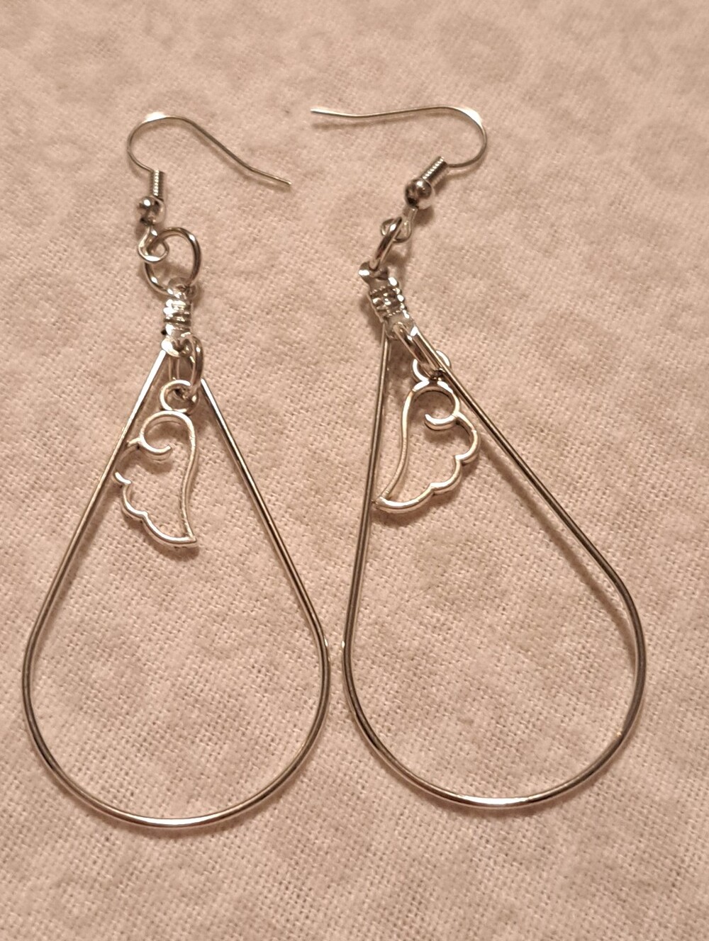 Silver Chandelier Angel Wing Earrings